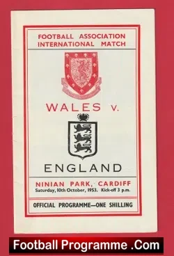 Wales v England 1953 – Plus Song Sheet