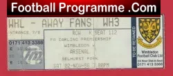 Wimbledon v Arsenal 1996 – Football Ticket