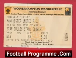 Wolves v Manchester United 1994 – Football Ticket
