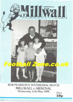 Bob Pearson Testimonial Benefit Match Millwall 1988