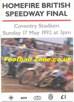 Homefire British Speedway Final 1992