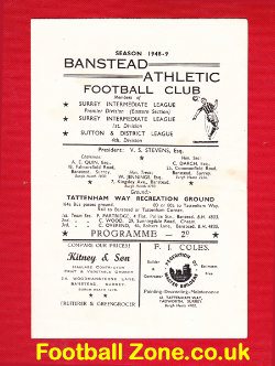 Banstead Athletic v Frinton Rovers 1948 - 1940s