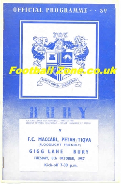 Bury v Maccabi Petah Tiqva 1957 – Jewish Football Team