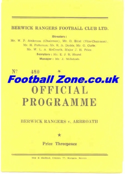 Berwick Rangers v Arbroath 1962