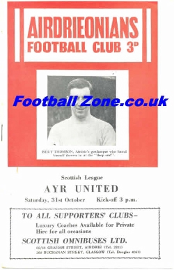 Airdrieonians Airdrie v Ayr United 1959
