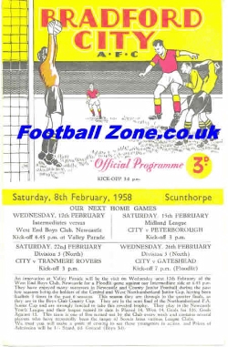 Bradford City v Scunthorpe United 1958