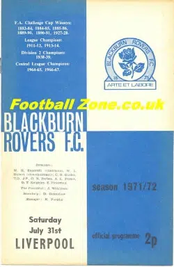 Blackburn Rovers v Liverpool 1971