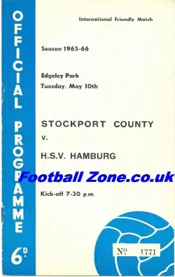 Stockport County v Hamburg FC 1966 – Autographed John Price