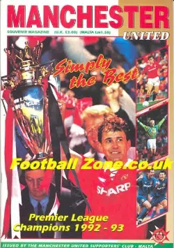 Manchester United Champions Souvenir Magazine 1992 1993 Man Utd