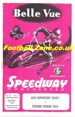 Belle Vue Speedway 1964 Supporters Select v Swedish Touring Team