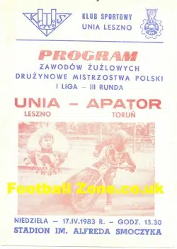 Overseas Speedway Programme 1983