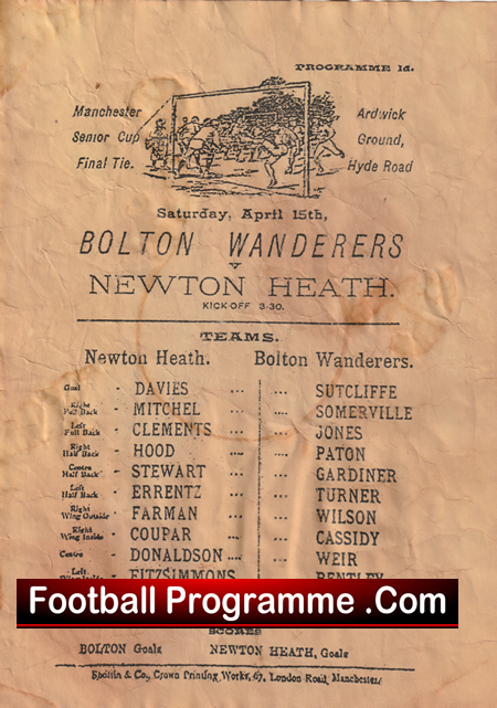 1B Newton Heath Manchester United  v Bolton 1800's Senior Final