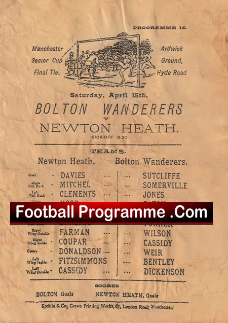 Newton Heath Manchester United  v Bolton 1800’s Senior Cup Final