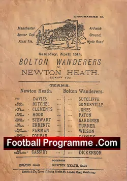 Newton Heath Manchester United  v Bolton 1800’s Senior Cup Final