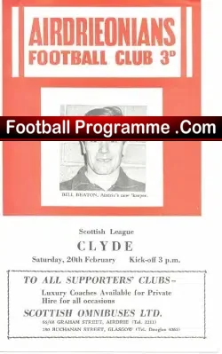 Airdrieonians Airdrie v Clyde 1960 – Scotland