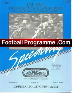 America Speedway Racing Orange County Fairgrounds 1986 - speedway programme
