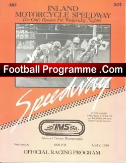 America Speedway Racing Orange County Fairgrounds 1986 - speedway programme