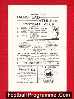 Banstead Athletic v Frinton Rovers 1948 – 1940s