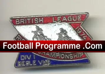 Belle Vue Aces Speedway Badge 1974