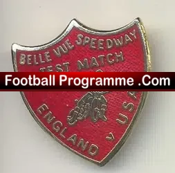 Belle Vue Speedway Badge – England v USA Test Match 1984