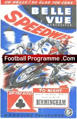 Belle Vue Speedway v Birmingham 1956