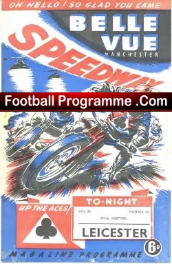 Belle Vue Speedway v Leicester 1955
