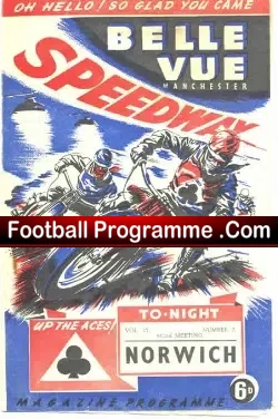 Belle Vue Speedway v Norwich 1954