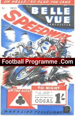 Belle Vue Speedway v Odsal 1955