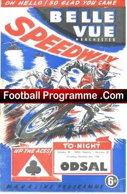 Belle Vue Speedway v Odsal 1956
