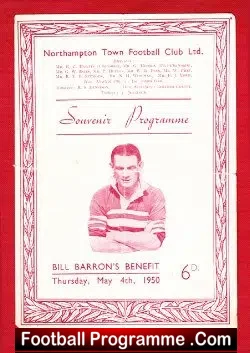Bill Barron Testimonial Benefit Match Northampton Town 1950