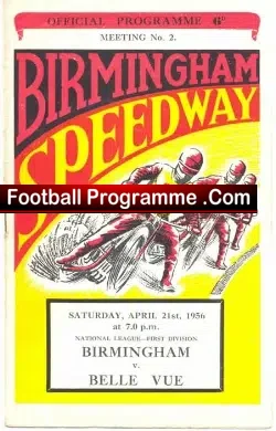 Birmingham Speedway v Belle Vue 1956