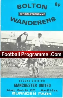 Bolton Wanderers v Manchester United 1975