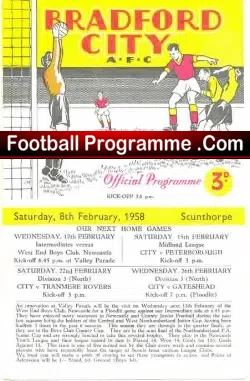 Bradford City v Scunthorpe United 1958