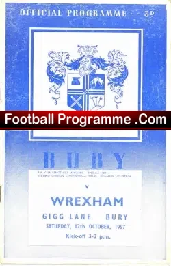 Bury v Wrexham 1957