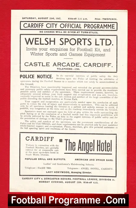 Cardiff City v Chesterfield 1947 – 1940s