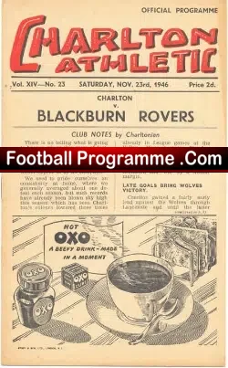 Charlton Athletic v Blackburn Rovers 1946