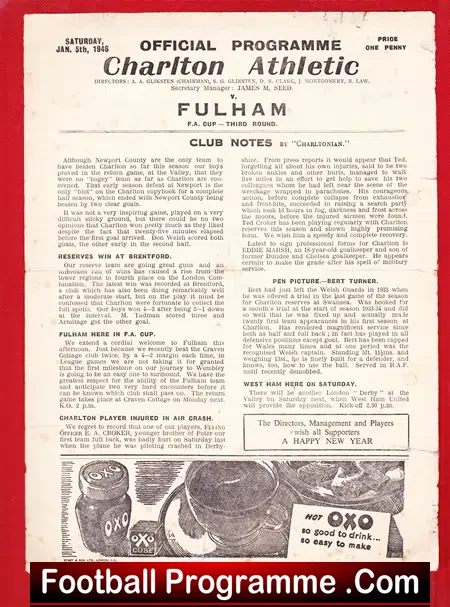 Charlton Athletic v Fulham 1946