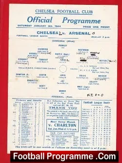Chelsea v Arsenal 1944 – 1940’s Old Football Programme