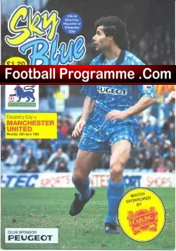 Coventry City v Manchester United 1993 - football programme