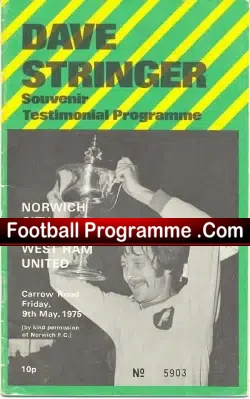 Dave Stringer Testimonial Benefit Match Norwich City 1975