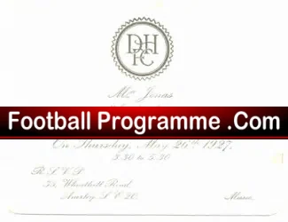 Dulwich Hamlet Football Club Invitation card 1927 – rare 1920s