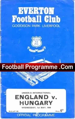 England v Hungary 1968 – Under 23’s International at Everton