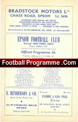 Epsom Town & Ewell v Mossley 1957