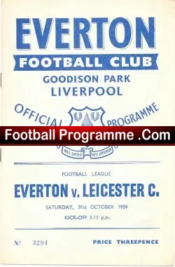 Everton v Leicester City 1959 - football programme