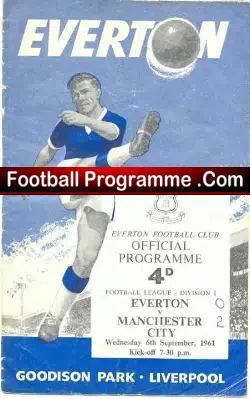 Everton v Manchester City 1961 - football programme