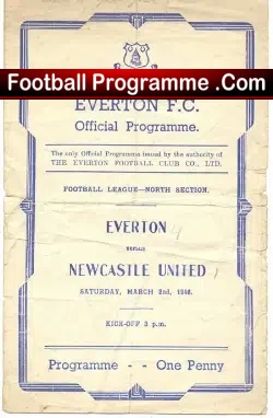 Everton v Newcastle United 1946 - football programme
