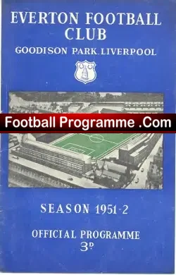 Everton v Sheffield Wednesday 1951 - football programme