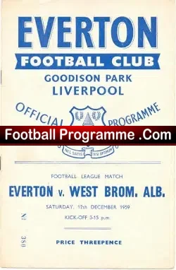 Everton v WBA 1959 - football programme