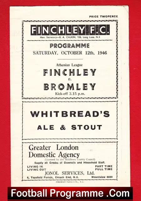 Finchley v Bromley 1946