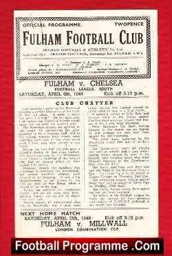 Fulham v Chelsea 1946 – Plus Newspaper Articles